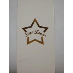 Disegno personalizzato di lamina d'oro di alta qualità all'ingrosso su cartellino Bianco
