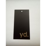 Venta al por mayor de alta calidad de impresión personalizada negro en amSegundoos lados con etiqueta colgante del logotipo de la hoJa de plata