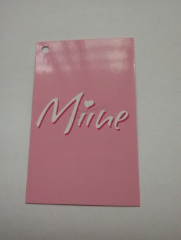 Wholesale customized high quality Printed Pink Design with Glossy Laminated on Sides Hangtag