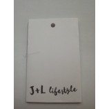 Groothandel aangepaste hoge kwaliteit witte kaart gedrukt knop Bag LaBel