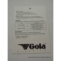 Directo de fáSegundorica al por mayor instrucciones personalizadas de alta calidad que recuerdan hangLa etiqueta de papel de la ropa