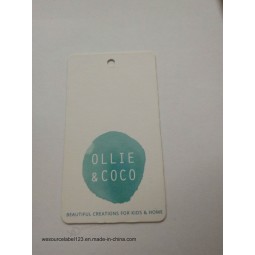 Factory direct wholesale customized top quality White Paper Printed Green Clothing Hangtag