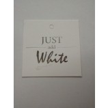 Usine directe en gros personnalisé de haute qualité Blanc paPier carte feuille d'argent logo vêtement Marque