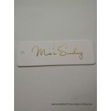 Usine directe en gros personnalisé de qualité supérieure paPier épais Blanc feuille d'or logo hangMarque