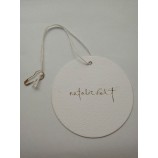 FáBrica direta atacado personalizado top qualidade rodada papel Branco folha de ouro cadeia Pin hangTag