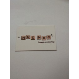 FaBBrica diretta all'ingrosso personalizzato di alta qualità carta Bianca stampato design opaco laminato hangEtichetta