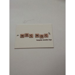 Factory direct wholesale customized top quality White Card Printed Design Matt Laminated Hangtag