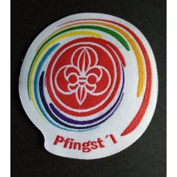 Factory direct wholesale customized top quality Laser Cut Shape for Uniform Woven Badge