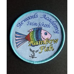 Factory direct wholesale customized top quality Customized Fish Design Promotion Woven Badge