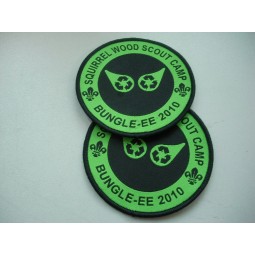 Factory direct wholesale customized top quality Round and Thin Laser Cut Border School Woven Badge
