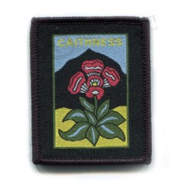 Factory direct wholesale customized top quality Black Bade and Flower Design Clothing Woven Patches