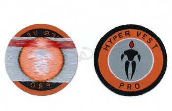 Factory direct wholesale customized top quality Laser Cut Border Heat Seal Backing Clothing Woven Badge