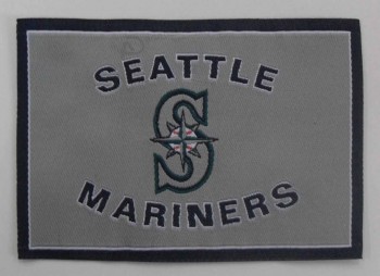 Customized top quality Laser Cut Edge Rectangle Shape Woven Badge