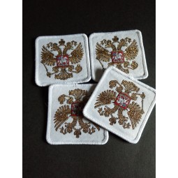 Customized top quality Gold Metalic Thread Damask Woven Badge