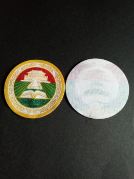 Wholesale customized high-end Laser Cut Round Shape School Woven Badge