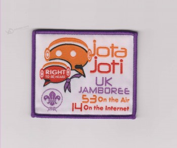 Wholesale customized high-end Purple Border Damask Clothing Woven Badge