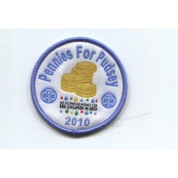 Wholesale customized high-end Customized Design Round Shape Garment Woven Badge