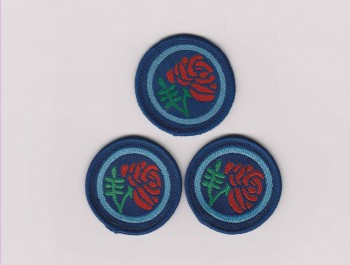 Wholesale customized high-end Customized Small Round Clothing Woven Badge