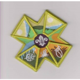 Wholesale customized high-end Cross Shape Customerized Woven Badge