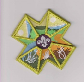 Wholesale customized high-end Cross Shape Customerized Woven Badge