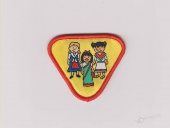 Wholesale customized high-end Customized Family Members Design Triangle Woven Badge
