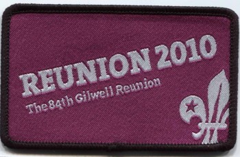 Wholesale customized high-end Purple Background with White Text Woven Badge