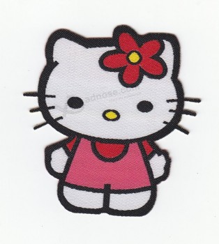 批发定制高-结束可爱猫咪服装编织徽章