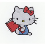 Groothandel op maat gemaakt hoog-Einde hello kitty kat kledingstuk geweven Badge