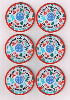 Wholesale customized high-end Customized Design Round Shape Overlocking Woven Badge