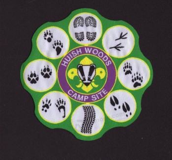 Wholesale customized high-end Laser Cut Shape Clothing Woven Badge