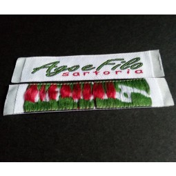 Venda por atacado personalizado de alta-Fim de roupas de corte quente damasco tecido rótulo