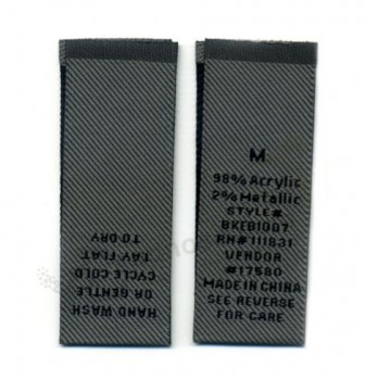 卸売カスタマイズ高-エンドタフタの品質の綾織りの背景高いダマスク衣類メイン織りラベル