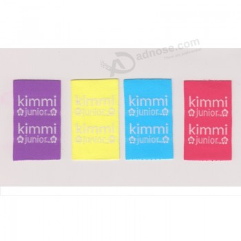 Wholesale customized high-end Taffeta Quality Bright Colours Clothing Woven Label