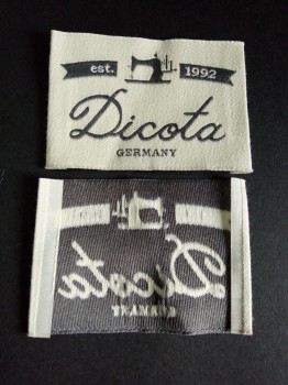 Wholesale customized high-end Taffeta Quality Endfolding Damask Garment Woven Label