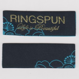 Wholesale customized high-end Taffeta Quality Gold Metalic Thread Clothing Woven Label