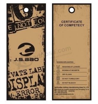 Cheap Wholesale Fashion Hot Paper Label for Garment Bag and Shoes