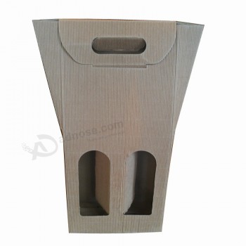 Custom Paper Bag Wine Bag with Die-Cut Paper Handle Wholesale