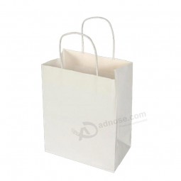 Cheap Custom White Kraft Paper Shopping Bag Without Printing
