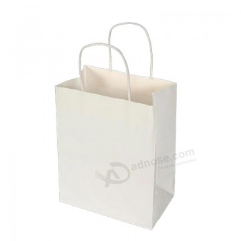 便宜的定制白色牛皮纸购物袋无需印刷