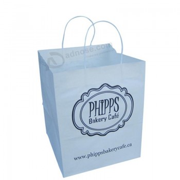 Shopping bag in carta kraft bianca personalizzata con manico