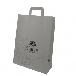 Cheap Custom White Kraft Paper Shopping Gift Bag with Flat Handle