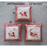 批发14“x14”h家居装饰圣诞枕头-3asst