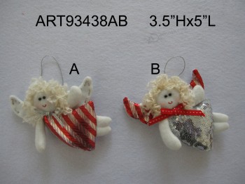 Wholesale 5"H Christmas Tree Ornaments Flying Angel-2asst