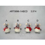 Wholesale 3.5′′h Fleece Christmas Decoration Ornament Mouse -4sst