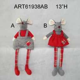Wholesale 12"H Christmas Decoration Boy and Girl Mouse