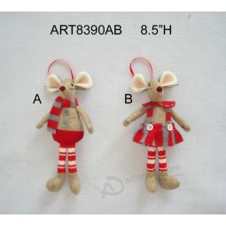 Wholesale 8.5"H Cute Boy & Girl Mouse Christmas Decoration Toys