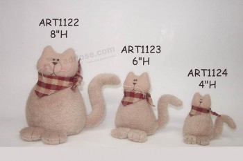 Wholesale Winter Home Decoration Furry Gift Cat, 3 Asst