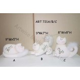 批发羊毛手工刺绣白猫，3asst-装饰用品