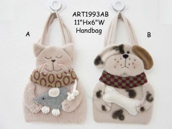 Wholesale Fleece Cat&Dog Party Decoration Handbag-2asst