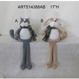 批发长腿圣诞家居装饰猫狗，3asst